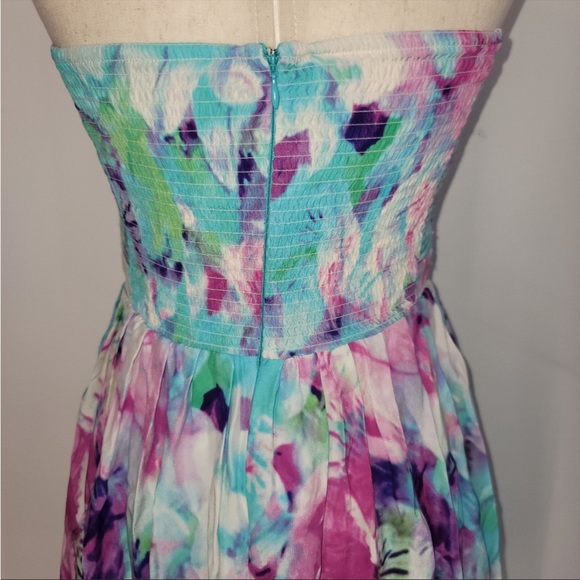 Parker Silk Dress, Lily Combo in Monet, Size Large, Blue, Pink, Purple, White - Picture 6 of 10